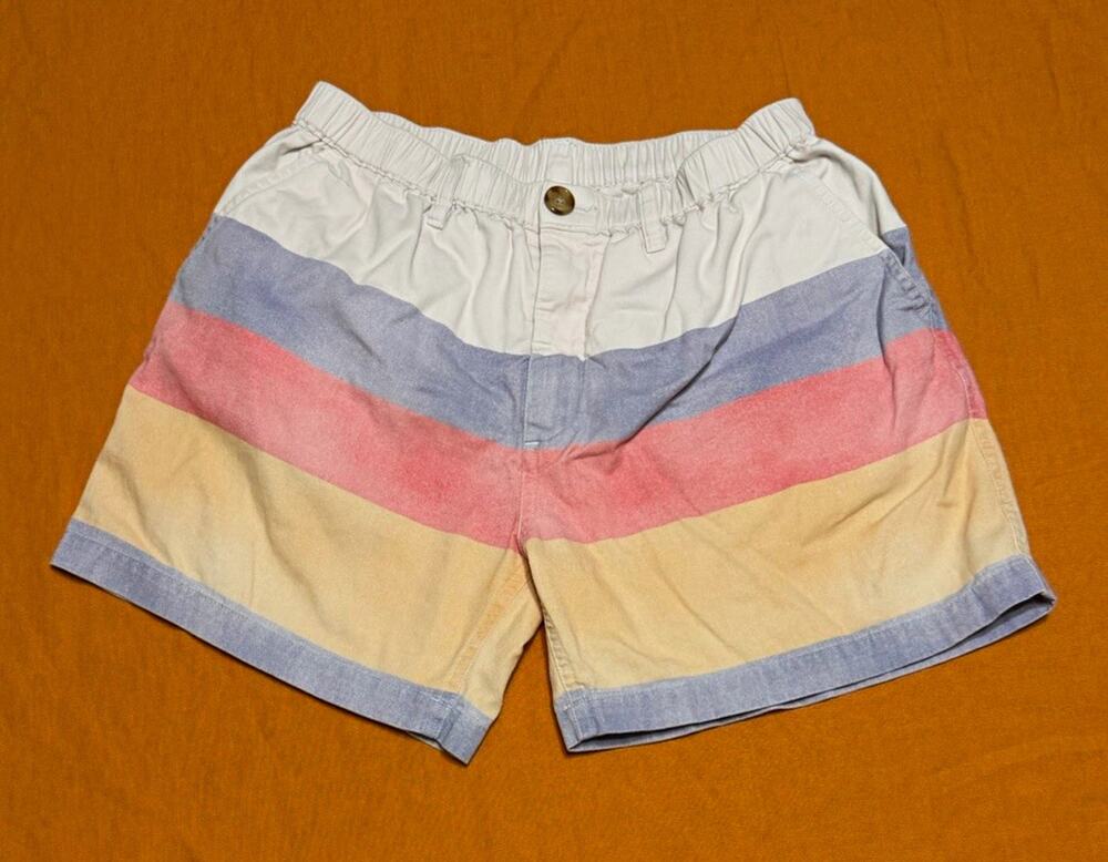 Chubbies Men's Colorblock Striped Chino Shorts 5.5" Inseam Elastic Waist Pockets